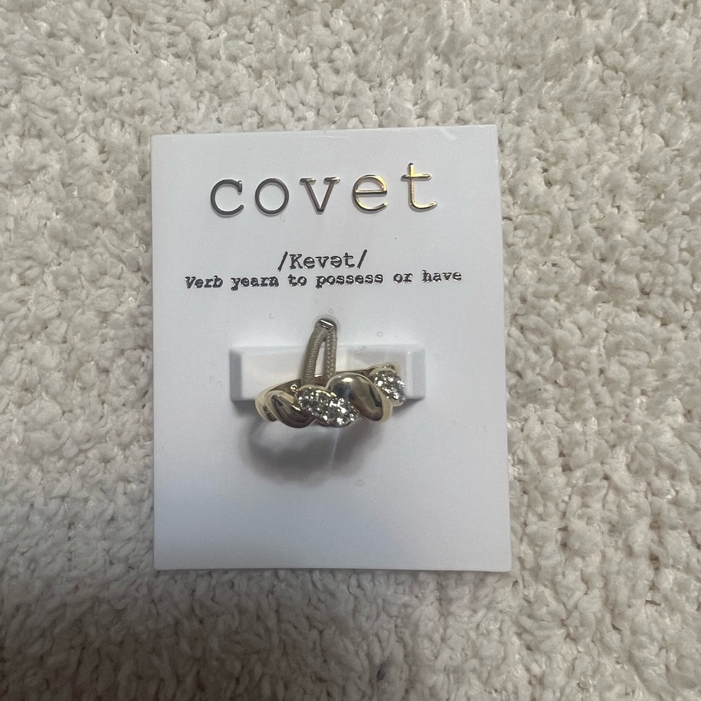 COVET Twisted Gold Tone With Stones Ring Size 5